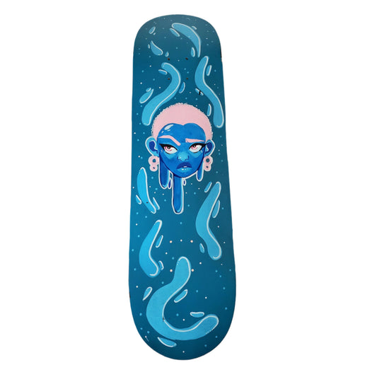 Oasis Skateboard Factory x Hanahaki - "Blue  Face" Artist-Made Skateboard Deck