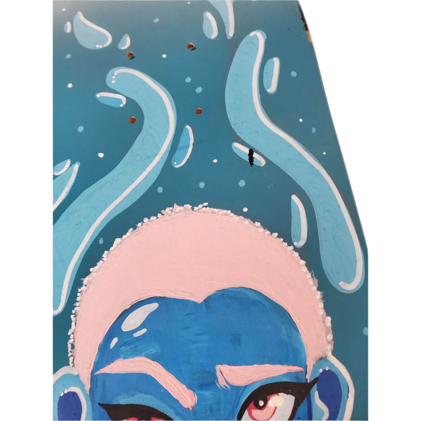 Oasis Skateboard Factory x Hanahaki - "Blue  Face" Artist-Made Skateboard Deck