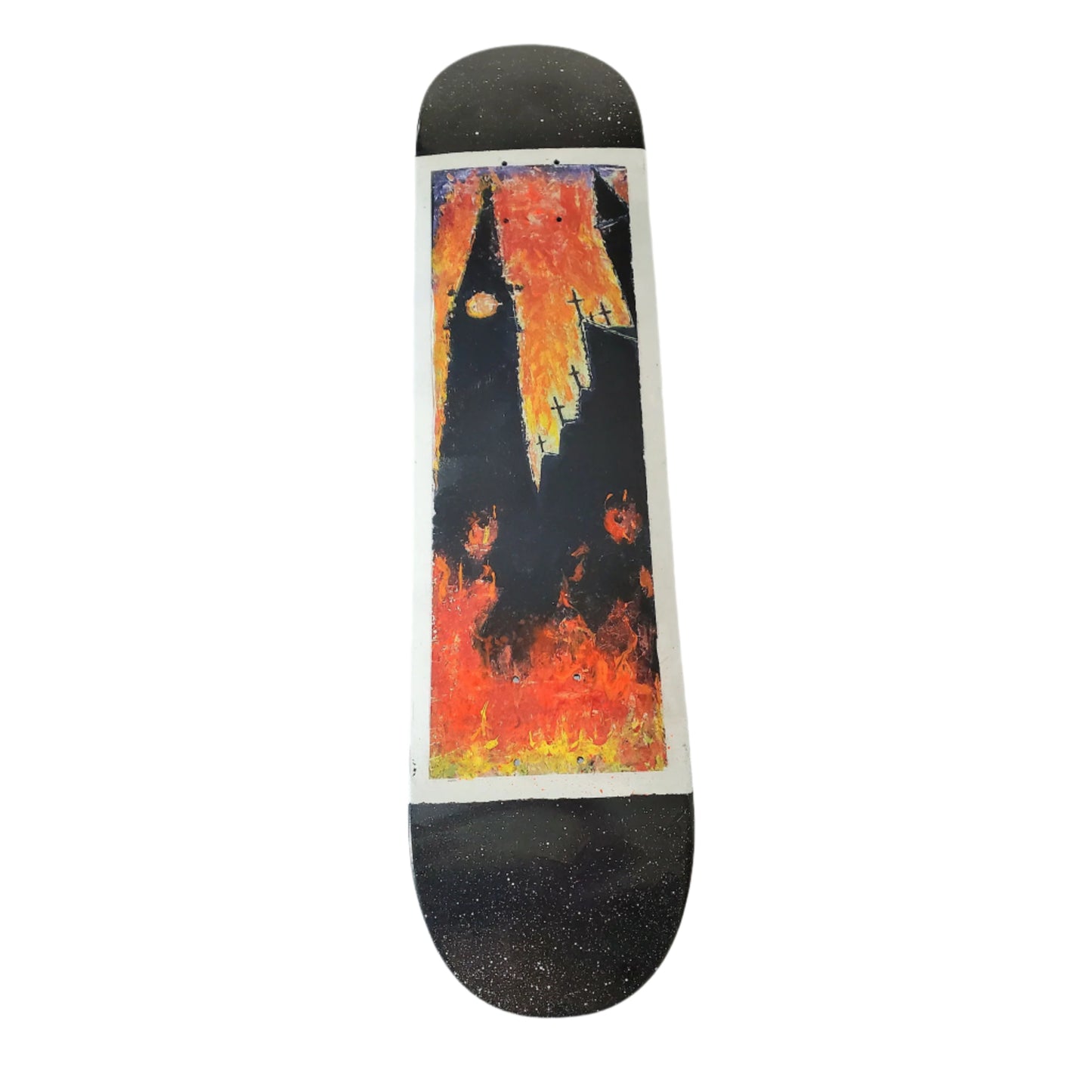 Contrapposto Magnetics "Church Fire" - Artist-Made Skateboard Deck