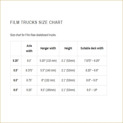 FILM "Raw" Skateboard Trucks (Set of 2)