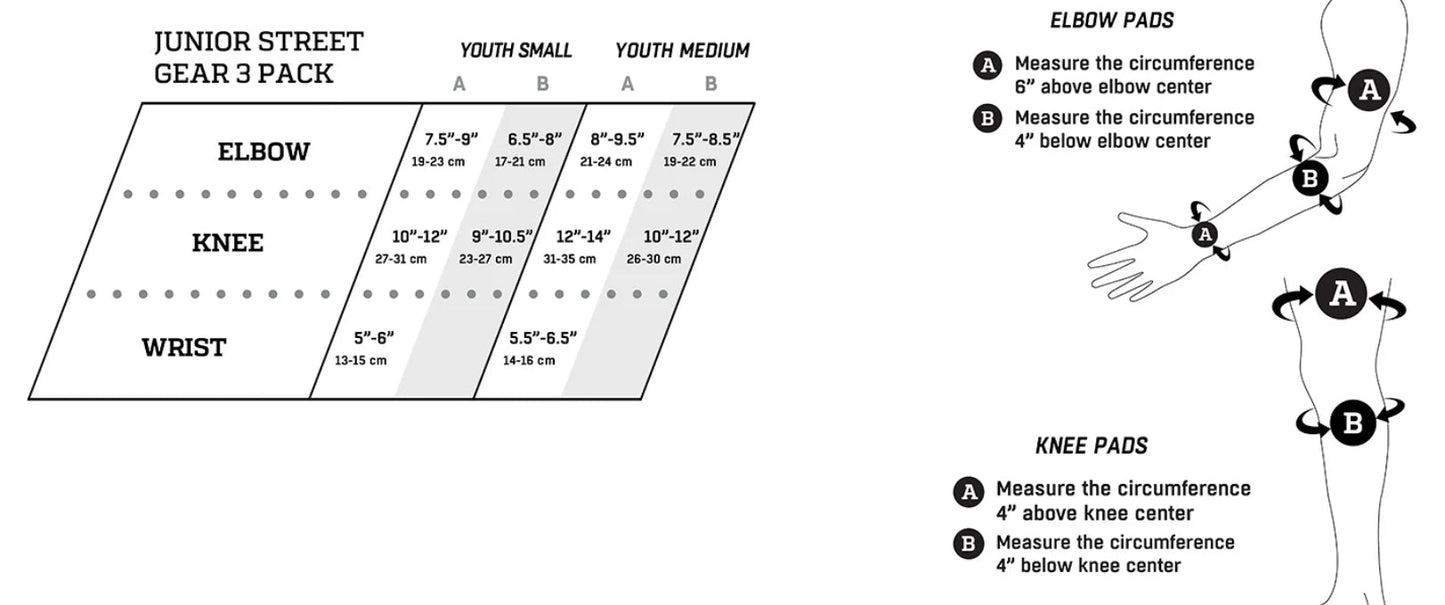 PROTEC - "JR. Street Gear 3-Pack" - Skateboarding Knee, Elbox and Wrist Guards