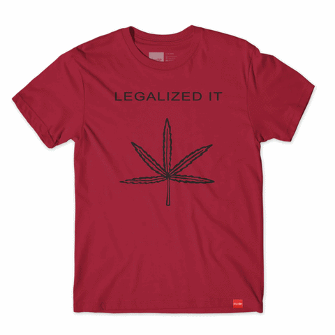 GIRL - "Legalized It" - Short Sleeve Shirt - Cardinal with Logo size L