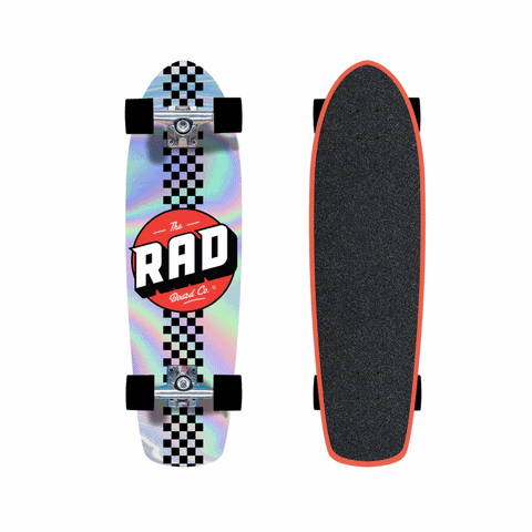 RAD Skateboard Co. - Retro Roller Complete Holographic Cruiser Skateboard - 7.9"