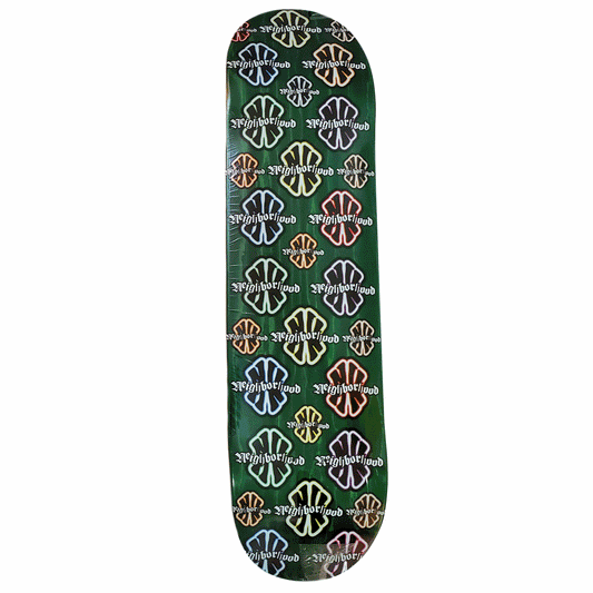 Neighborhood - "All Over Logo Green" - Skateboard Deck - 8.25"