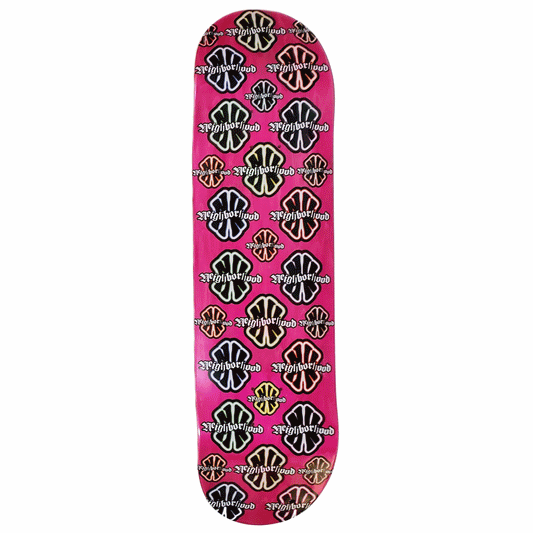 Neighborhood - "All Over Logo Pink" - Skateboard Deck - 8.25"
