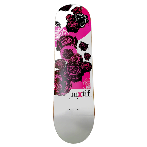 The Motif Brand - "Roses White" - Skateboard Deck - 8.25"