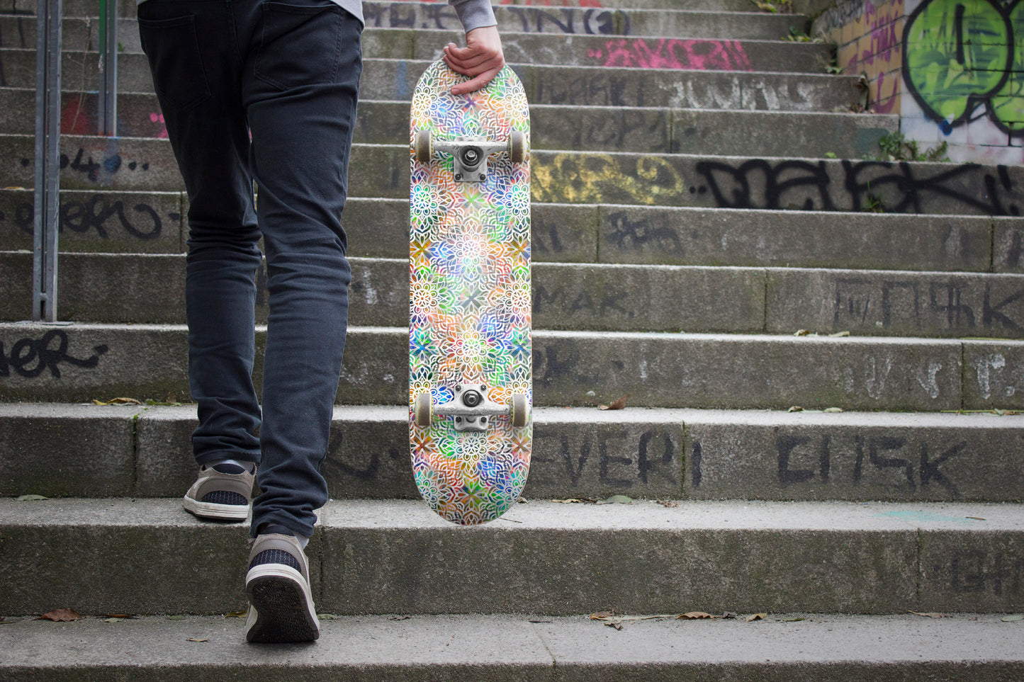 Art on Deck (AOD) x Sandy Richter - "Mandala" - Custom Complete Skateboard- 8.0"